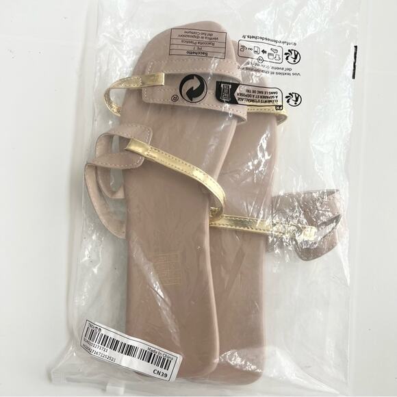 New SHEIN Two Tone Cut Out Design Slide Sandals Women’s SIZE 7.5 (CN39) - Picture 3 of 4